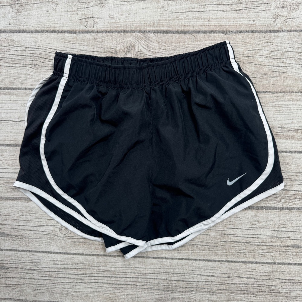Nike Shorts Women's Small Black Swoosh Dri-FIT Dolphin Running Athletic Workout